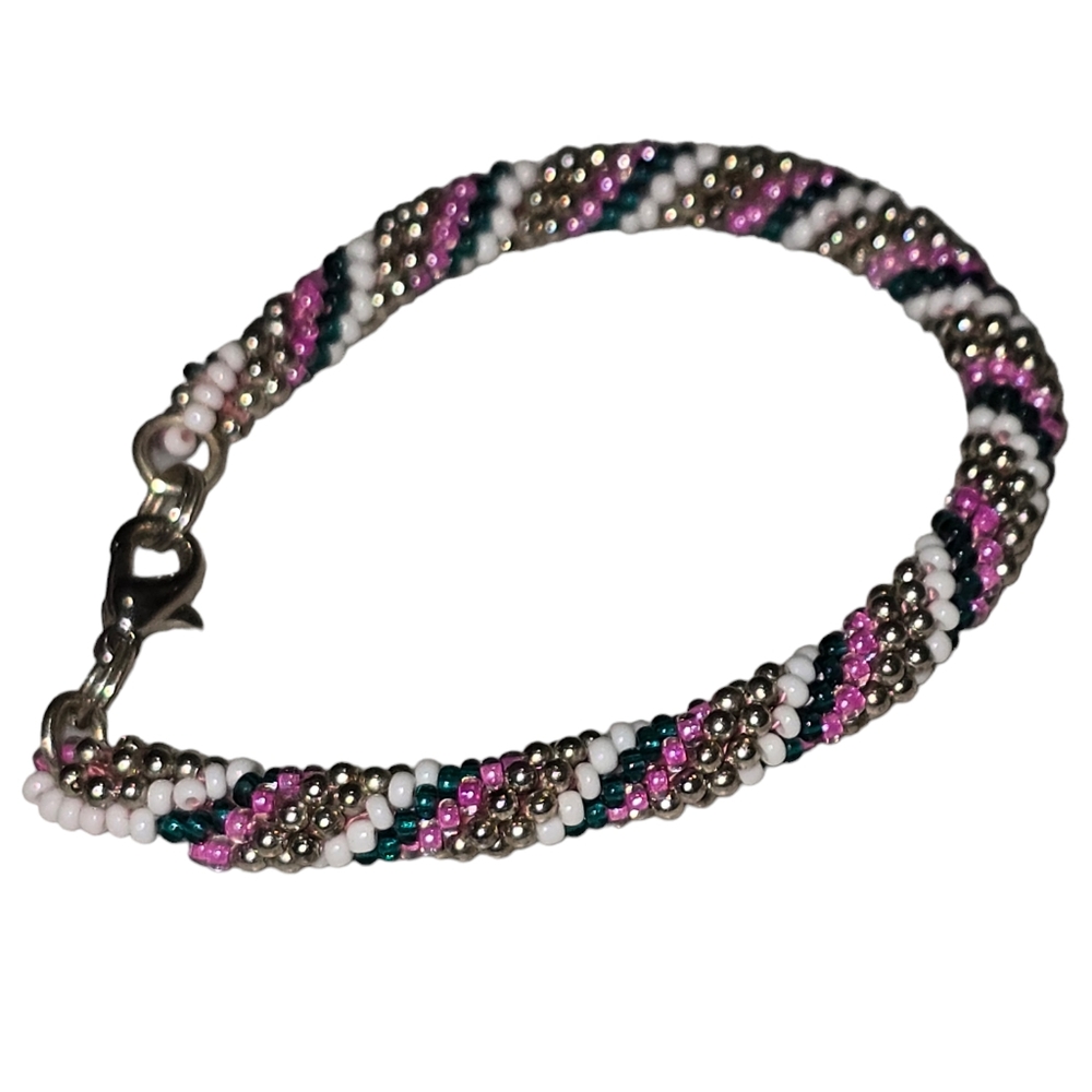 Hand Beaded Seed Bead Bracelet.